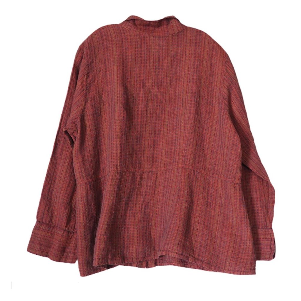 FLAX 100% Linen XL Plus Size Long Sleeve Button-up - Picture 2 of 7